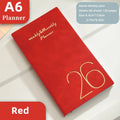 A6 2026 Daily Weekly Planner Agenda Book – Pocket Diary Pocket Agenda Planner HIP Red