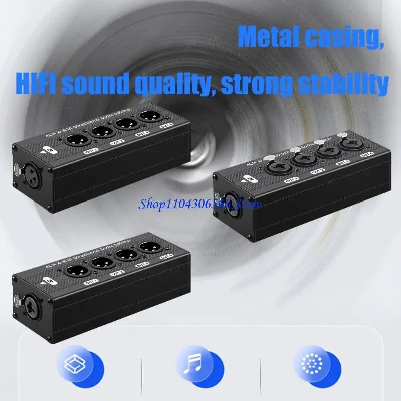 XLR & 6.35mm Audio Splitter Distribution Box – 4 Output Audio Distribution Box HIP