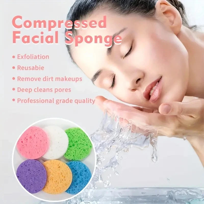 50-Pack White Round Face Cleansing & Exfoliating Sponges Facial Cleansing Sponges HIP