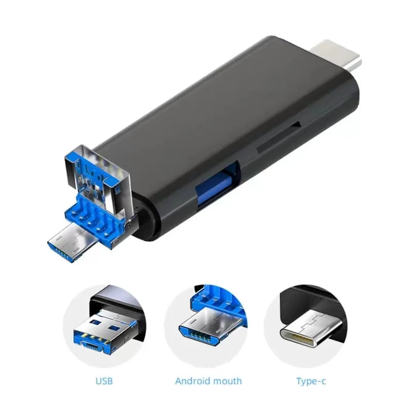 5-in-1 USB 3.0 Type-C OTG Card Reader – SD & TF Adapter USB Card Reader HIP