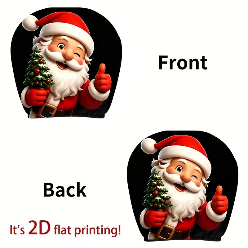 Santa Claus Christmas Car Headrest Covers Set of 2 | Holiday Car Seat Cover HIP 1