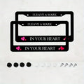 2-Pack Black Aluminum License Plate Frames with Pink Hearts License Plate Frame HIP 1