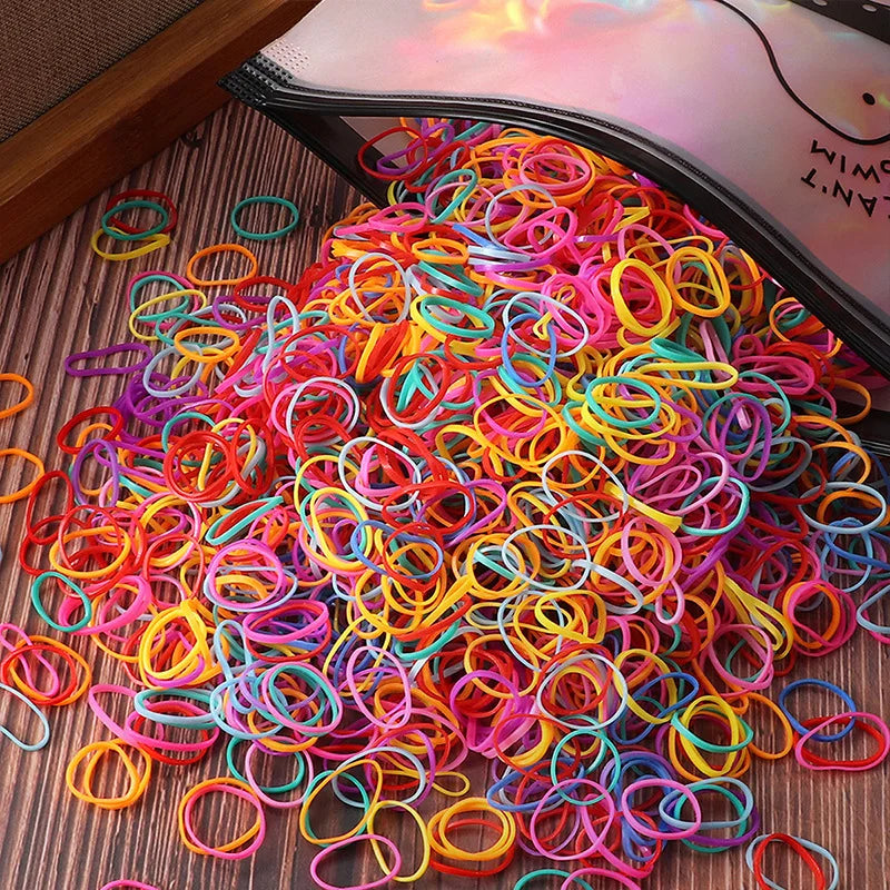 1000-Pc Colorful Mini Elastic Hair Ties for Girls & Kids Kids Hair Ties HIP C45-random 1000pc