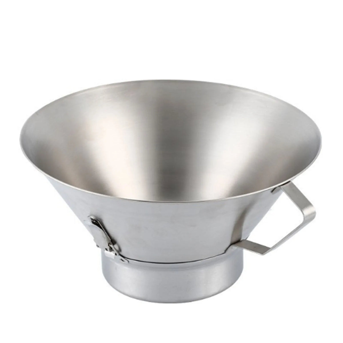 French Fries Oil Strainer 304 Stainless Steel Grease Funnel Food Draining Bowl with Oil Catcher for Home Kitchen Commercial HIP Silver