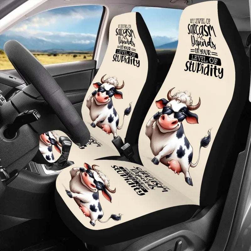 Cow Print Universal Car Seat Cover – All-Season Front Seat Car Seat Cover HIP