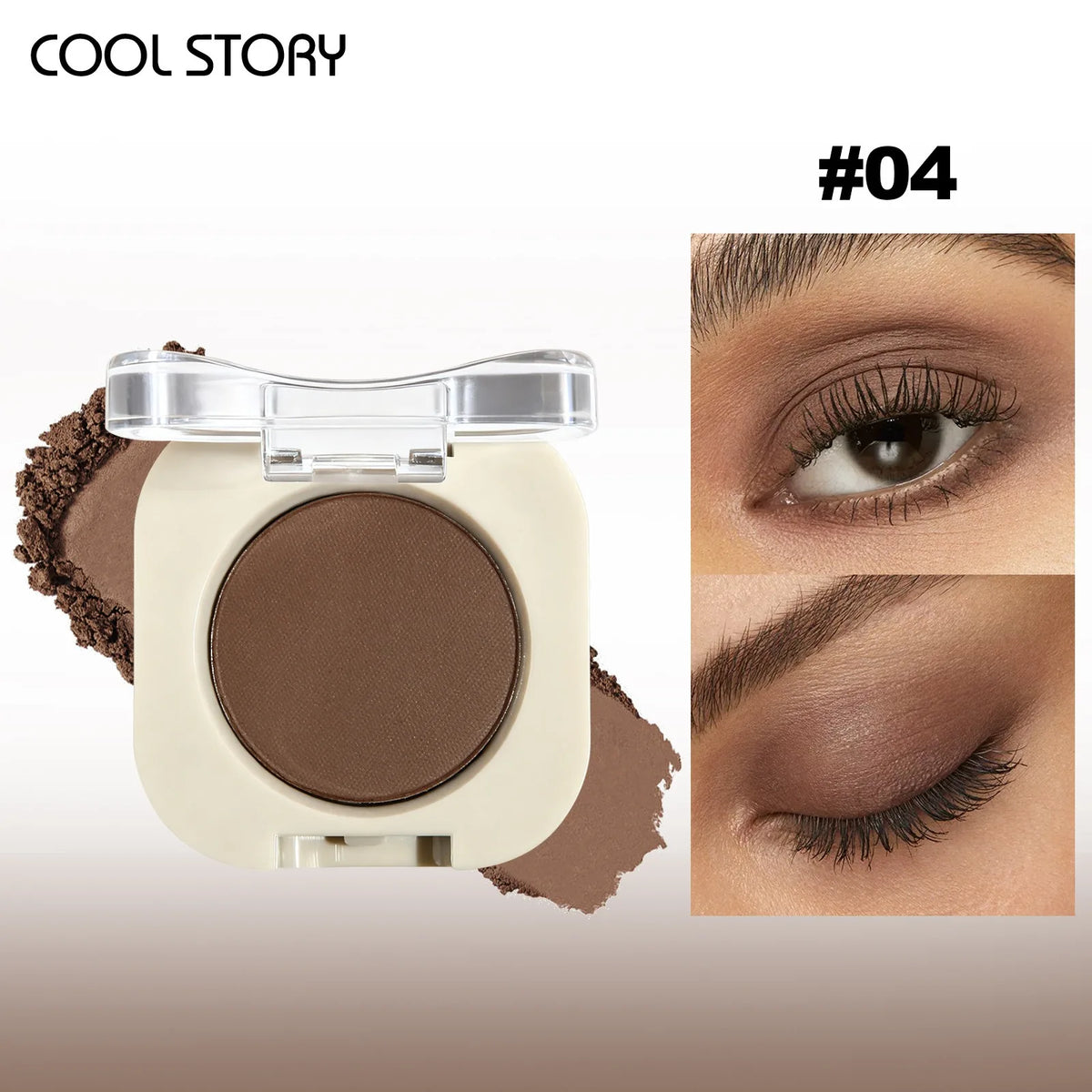 Nude Brown Monochrome Eyeshadow Matte Apricot Beige Eye Makeup Primer Base Waterproof Shimmer Highlight Face Contour Pigment HIP 04