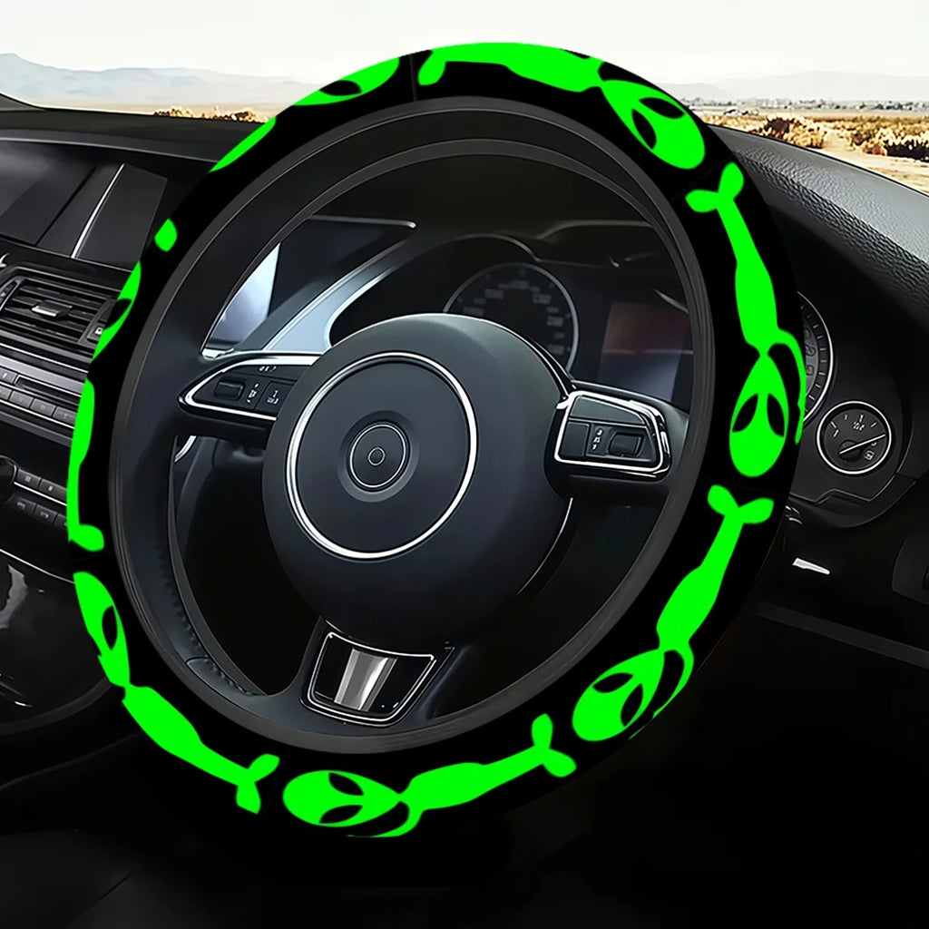 Alien Glow-in-the-Dark Steering Wheel Cover – Universal Fit Steering Wheel Cover HIP