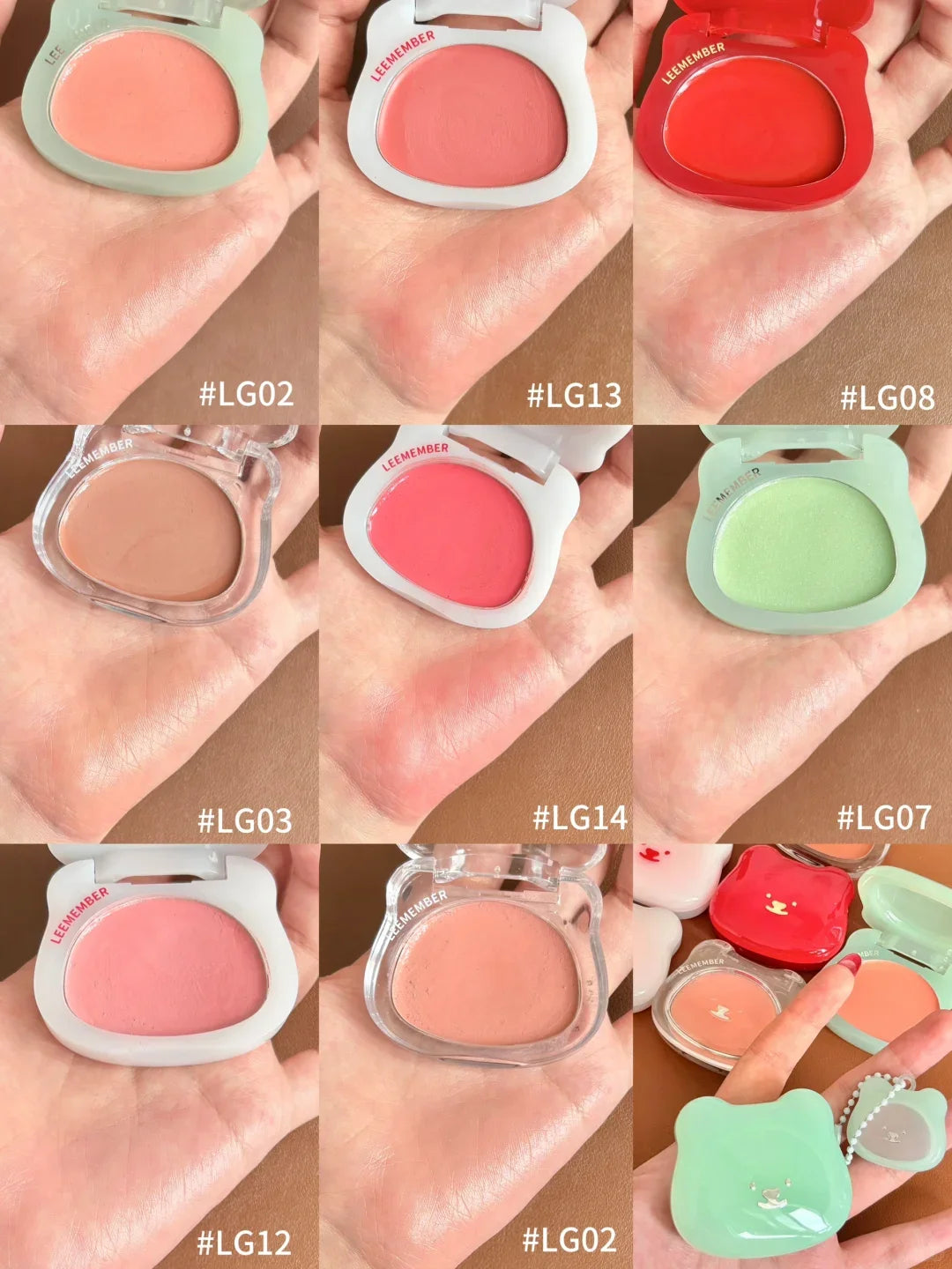 LEEMEMBER Watery Glow Cream Blush & Highlighter Bear Shape Cream Blush Highlighter HIP
