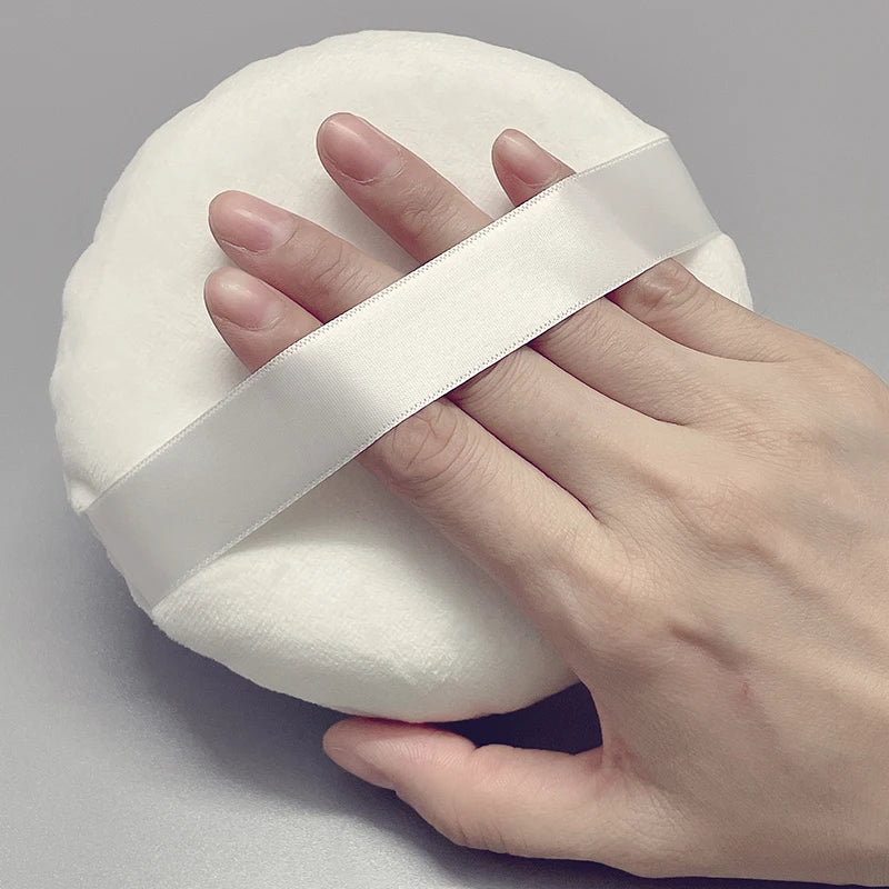 13cm Extra Large Velvet Powder Puff – Face & Body Setting Powder Puff HIP white