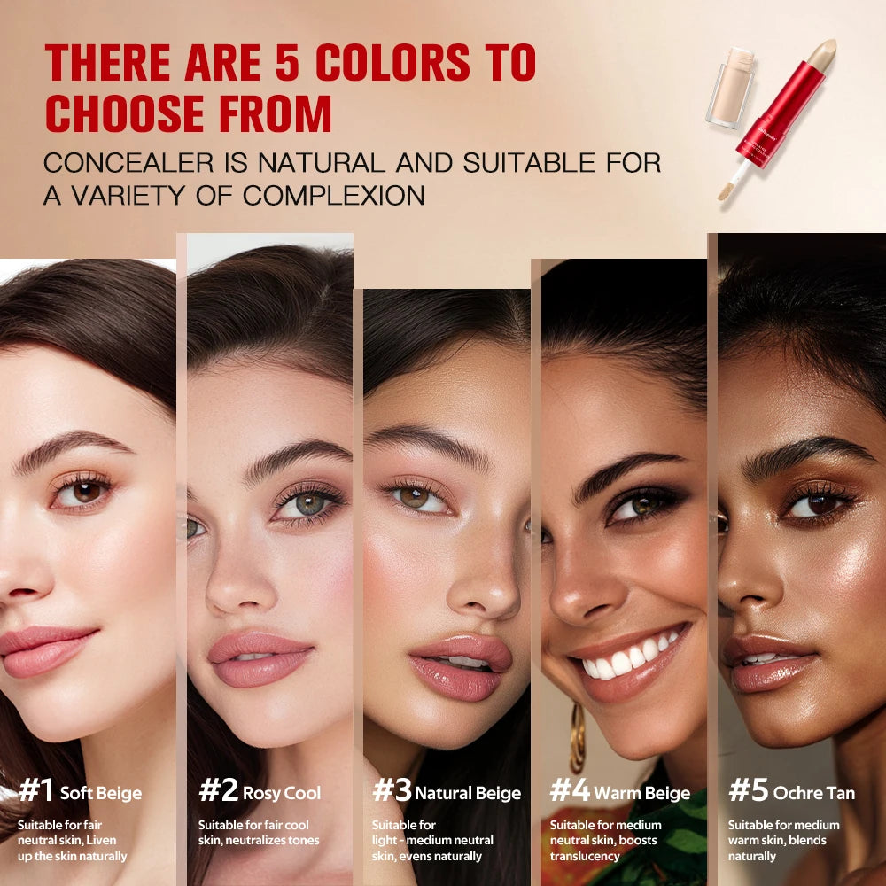 GlideHide Blurring Concealer Creamy texture Conceals dark circles wrinkles Dual formula liquid tip balm stick Long-lastin HIP