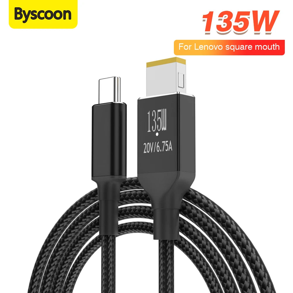 135W USB-C to Slim Square Laptop Charger Cable – Lenovo Legion Laptop Charging Cable HIP
