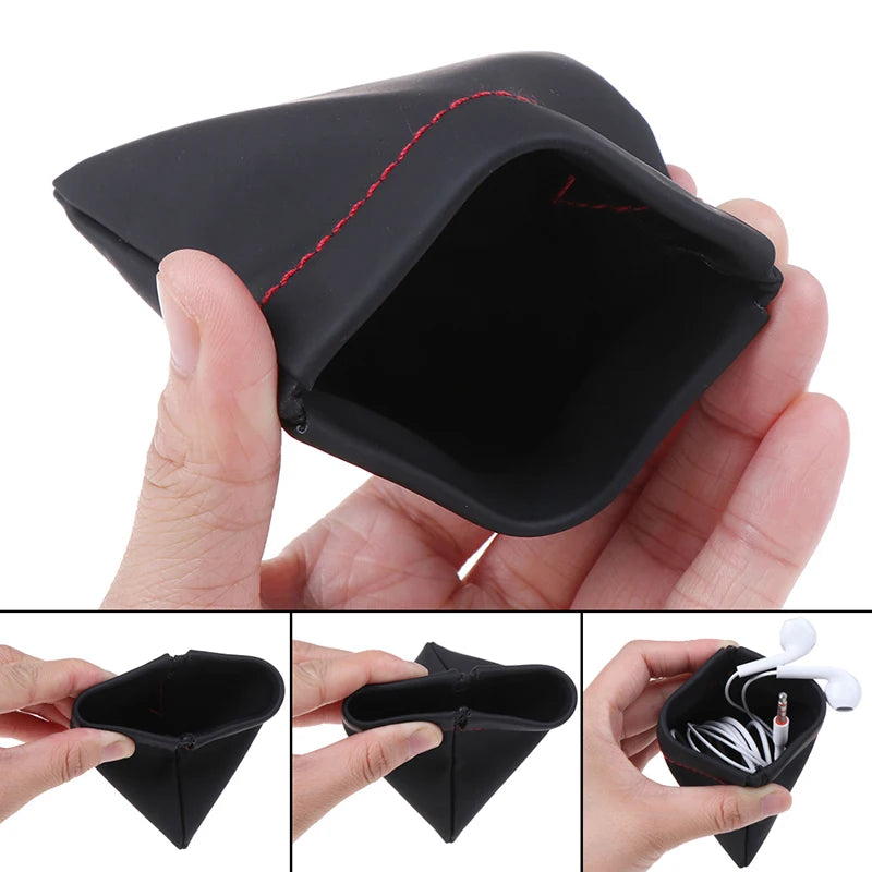 Portable PU Leather Earphone Case – Waterproof Carrying Pouch Earphone Carrying Case HIP one size