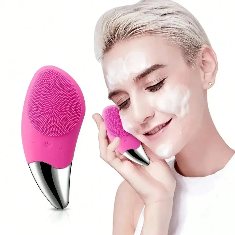 Silicone Electric Face Cleansing Brush – Ultrasonic Vibration Facial Cleansing Brush HIP