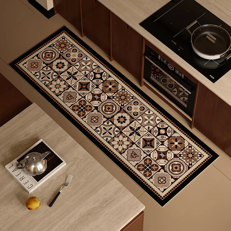 PVC Leather Kitchen Rug – Waterproof Non-Slip Oil-Proof Mat Kitchen Floor Mat HIP