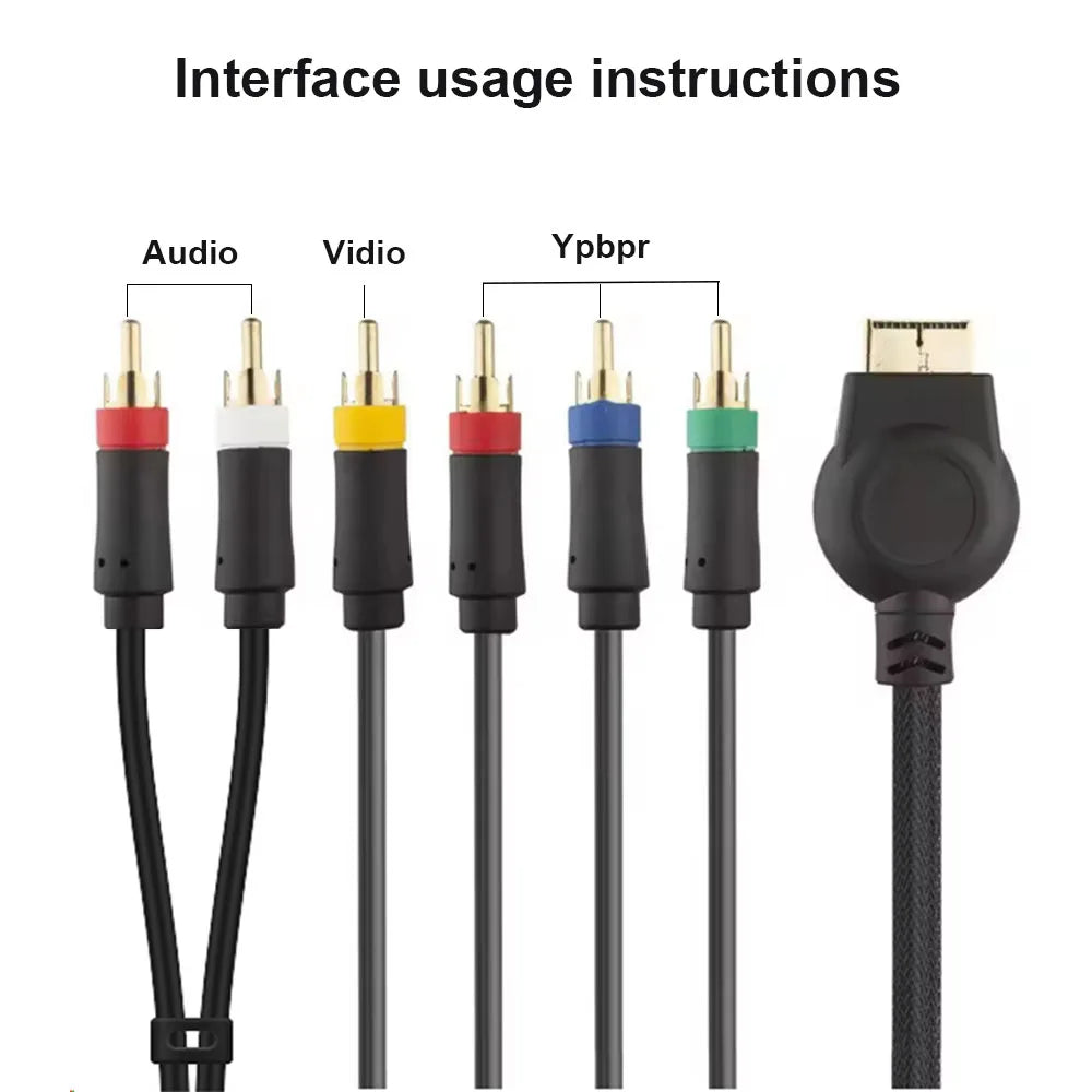 Sony PS1 PS2 PS3 Component YPbPr AV Cable 1.8M Gold Plated Component AV Cable HIP
