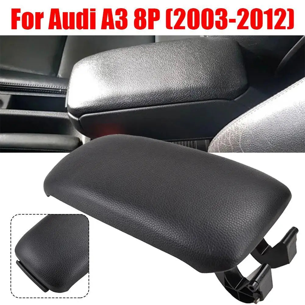 For Audi A3 8P 2003-2012 Black Leather Car Armrest Center Console PU Leather Lid Arm Rest Replacement Auto Accessories HIP