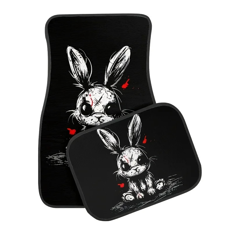 4-Piece Gothic Rabbit Car Floor Mat Set – Front & Rear Car Floor Mat Set HIP