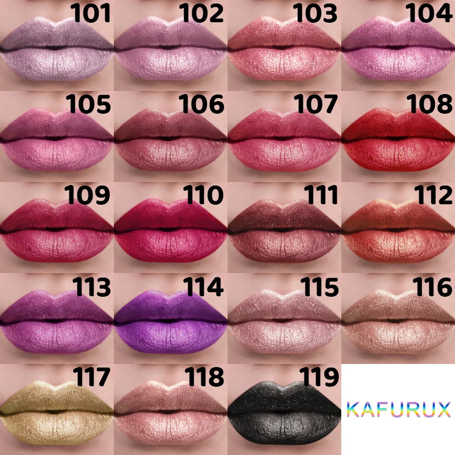 21Colors Bold & Intense Glitter Shiny Metallic Lipstick Pearlescent Lip Tint,Long Lasting Lip Senior Matte Lip Makeup Gifts for HIP