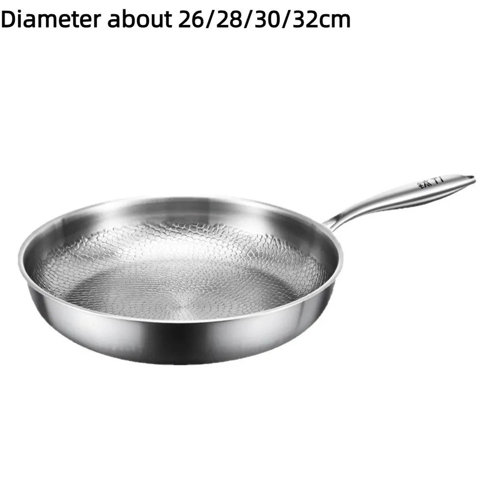 Titanium Frying Pan Non-Stick Fish Scale Hammer Pattern 26–32cm Titanium Frying Pan HIP