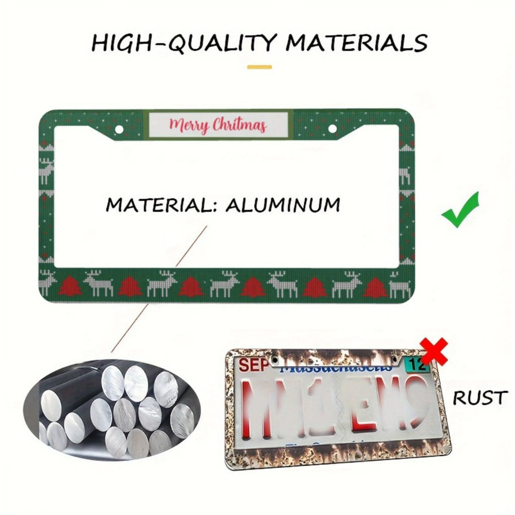 Aluminum Christmas Knit Pattern License Plate Frame Gift License Plate Frame HIP