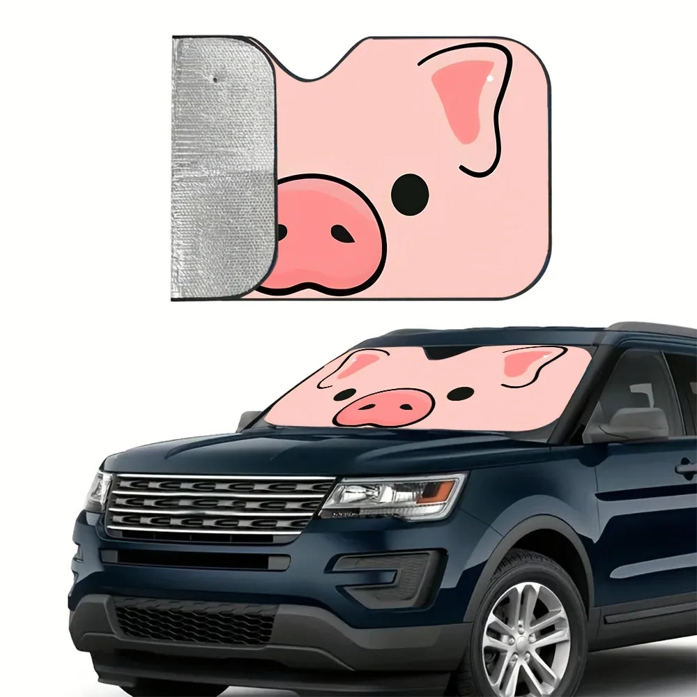 Cartoon Piggy Folding Car Windshield Sun Visor – Summer Car Sun Visor HIP
