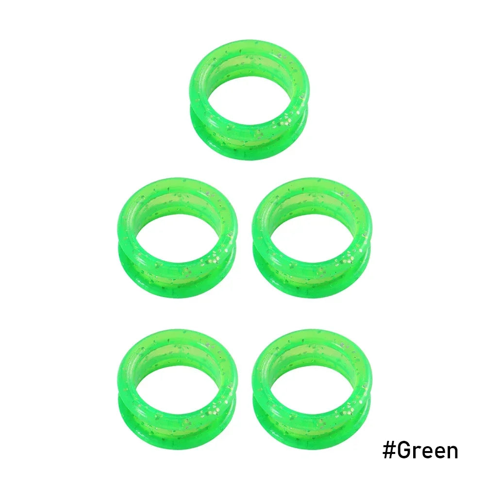 5PCS Finger Rings Pet Scissor Silicone Finger Rings Hairdressing Scissor Silicone Finger Ring Pet Scissor Colored Finger Ring HIP Green