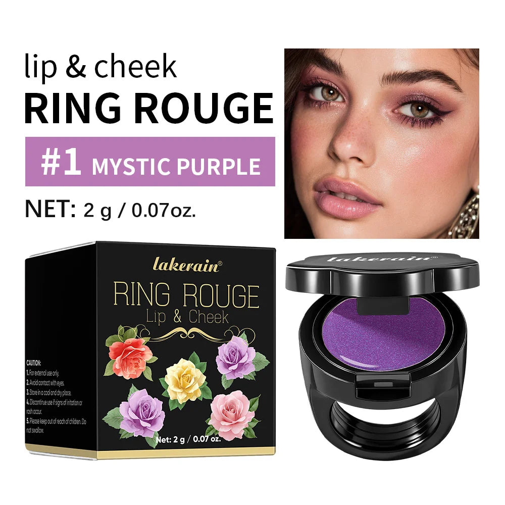 Ring- Lipstick For Lip Cheek Style Beauty Jewelry Makeup Long Lasting Moisturize Nourish 2026 Fashion Cosmetic Accessories HIP 1Mystic Purple