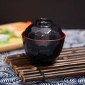 Japanese Miso Soup Bowl with Lid – Food-Grade ABS | Black & Red Soup Bowl with Lid HIP 2