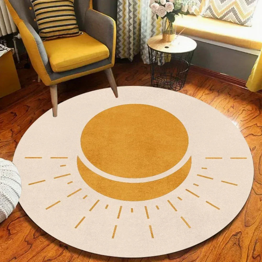 Sun & Moon Round Rug – Non-Slip Mystic Circle Area Rug Round Area Rug HIP