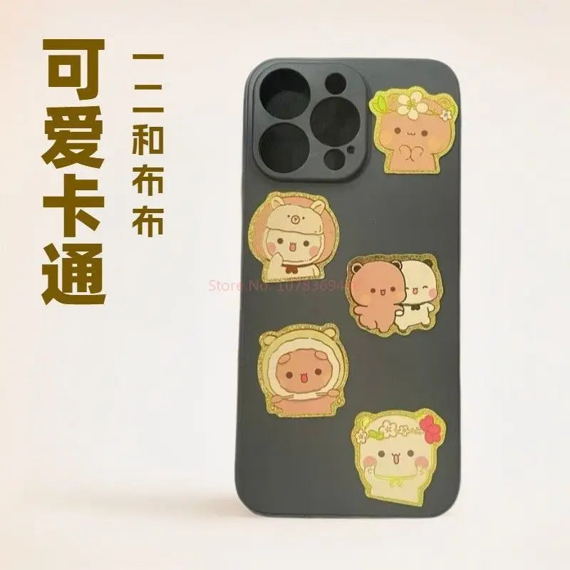 Panda Bubu & Dudu 999 Pure Gold Phone Sticker – Anime Gift Anime Collectible Sticker HIP