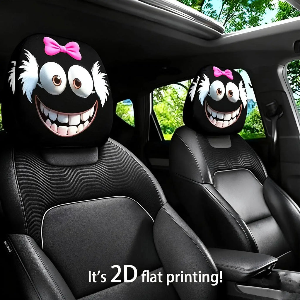 Funny Cartoon Spooky Eyes Car Headrest Covers – 2-Pack Car Headrest Covers HIP