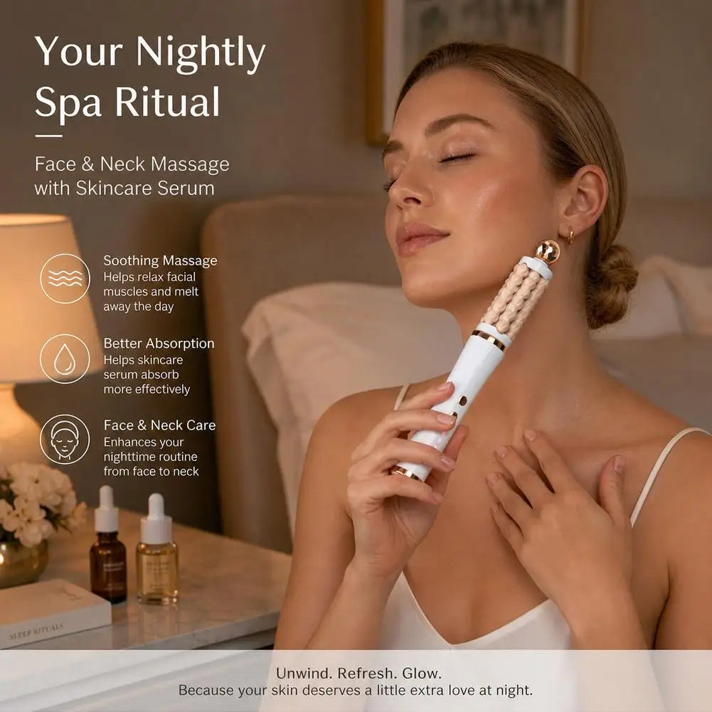 New 3D Wave Roller Rotation Massager Facial Lifting Soothing Treatment Device Skin Tightening Tool Anti Aging Beauty Instrument HIP