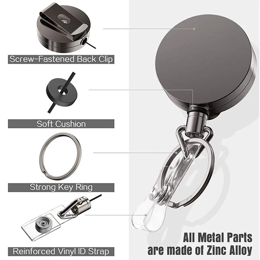Retractable Badge Reel Clip – ID Card & Key Holder Badge Reel Clip HIP