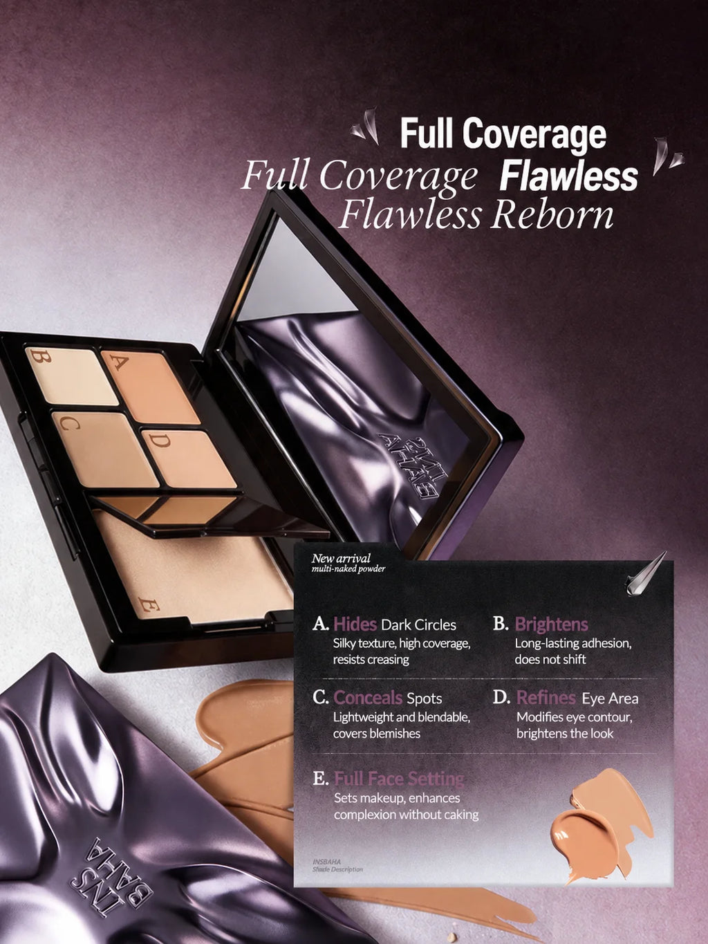InsBAHA Rebel Concealer Palette – Salmon Shade Cream 10.4g Cream Concealer Palette HIP