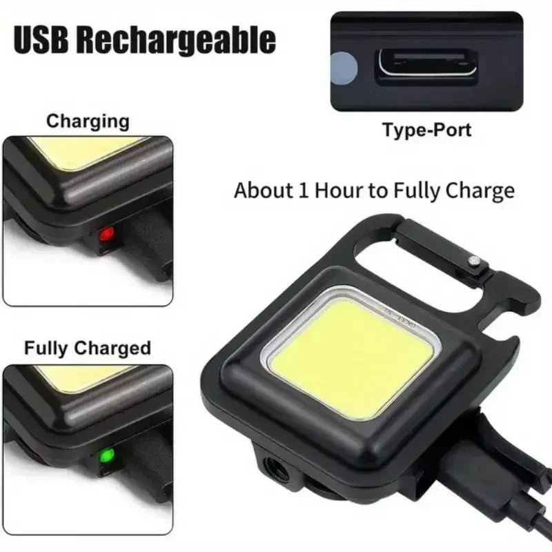 ESMARTER COB Rechargeable Keychain Camping Light – 600 Lumen Keychain Camping Light HIP