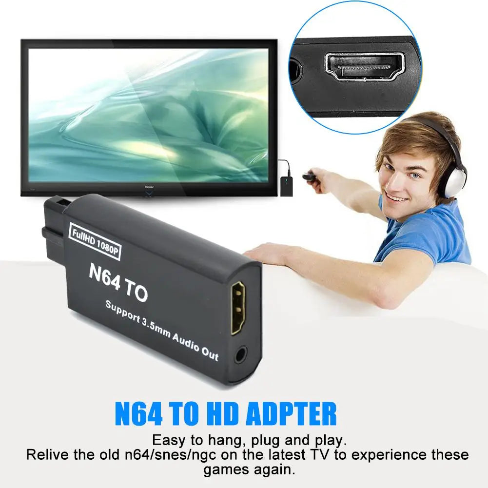 N64 / SNES / GameCube to HDMI Adapter – 1080P Plug & Play HDMI Video Adapter HIP