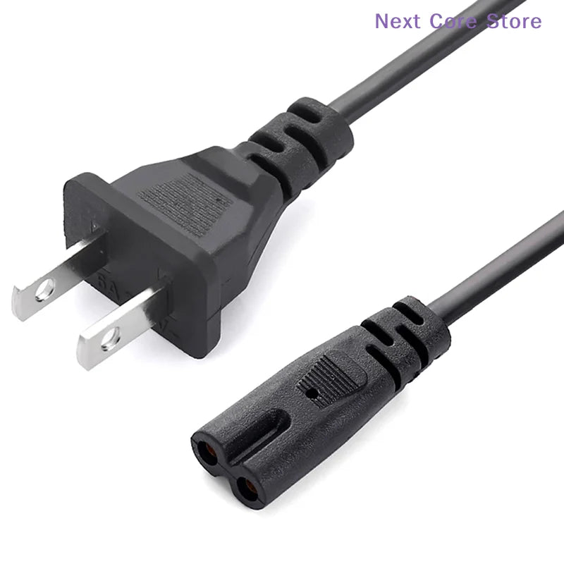 IEC C7 2-Pin Power Cable EU/US Plug – 1.5m Black Cord Power Cable HIP