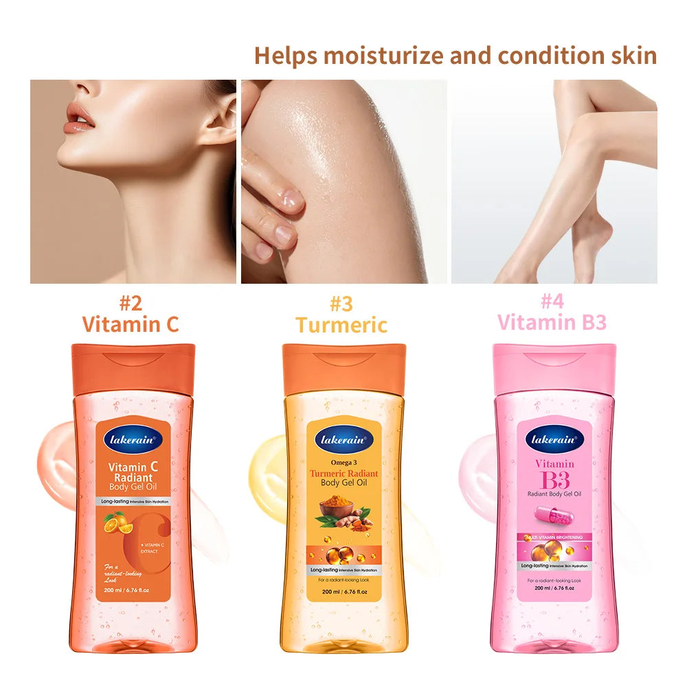 Turmeric Cocoa Oil Body Lotion 200ml Vitamin B3 Vitamin C Brightening Glow Body Gel Moisturizer For Dry Skin HIP