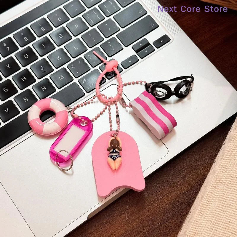 Swim Ring Resin Keychain – Cute Bag Charm & Pendant Novelty Keychain Charm HIP