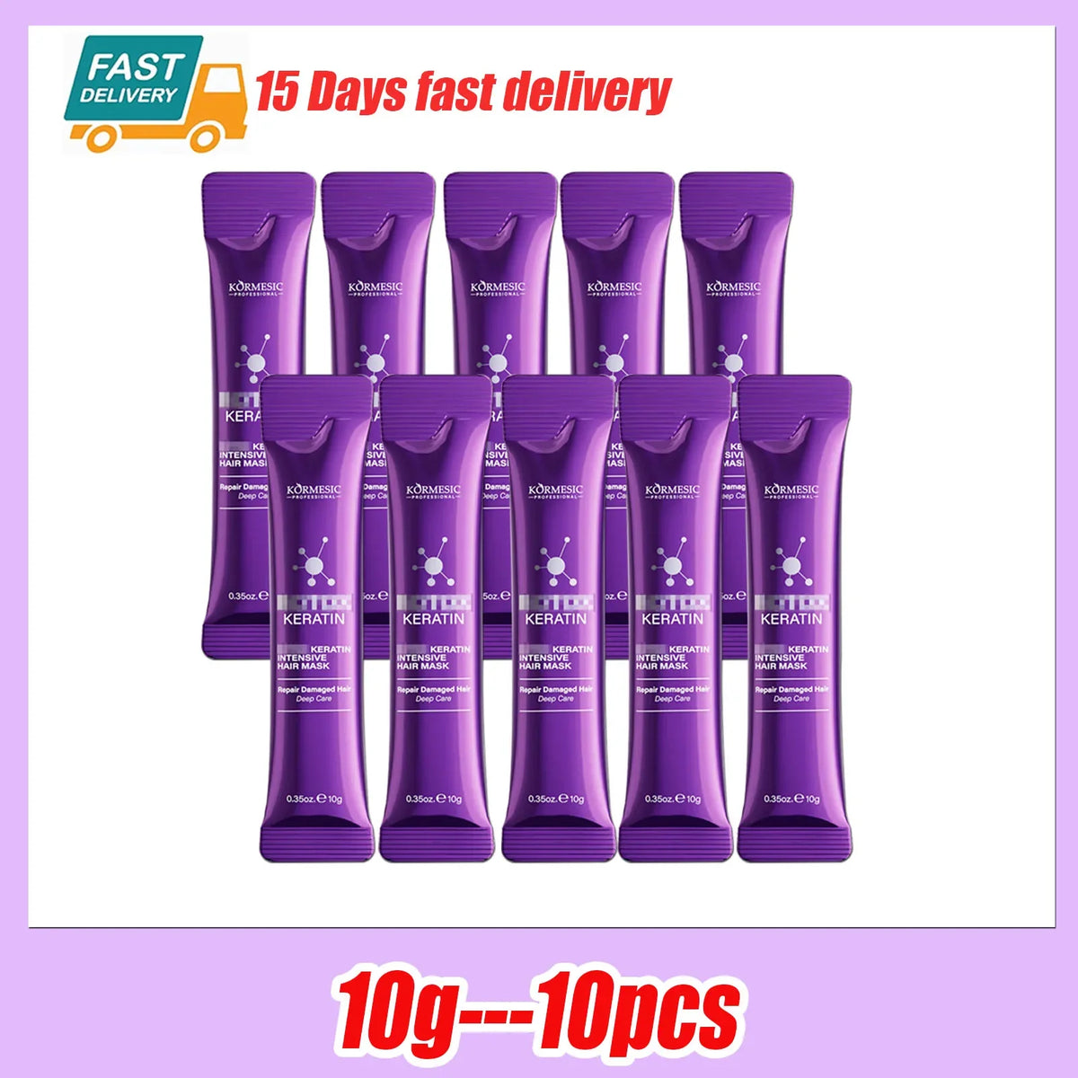 Keratin Hair Mask – 5-Second Deep Moisture & Frizz Control Keratin Hair Mask HIP 10pcs