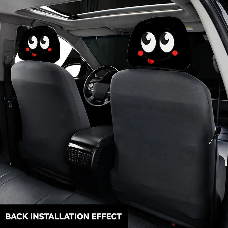 2-Pack Funny Big-Eyed Car Headrest Covers – Elastic Fit Car Headrest Cover HIP