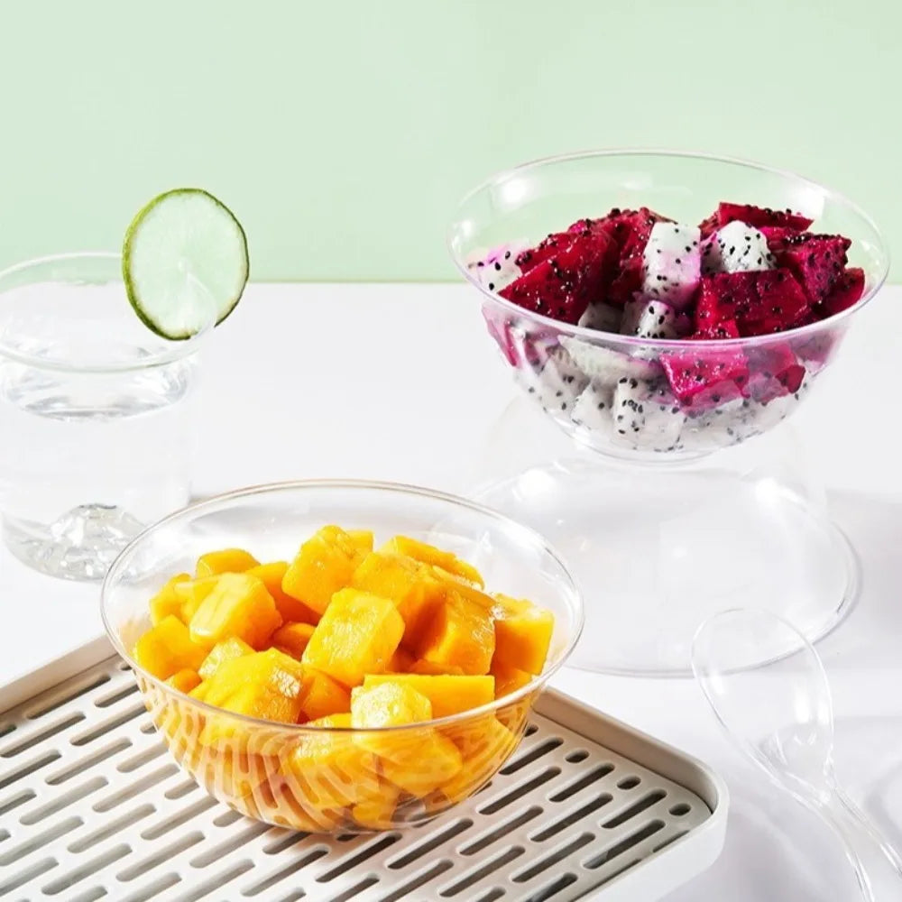 25-Pack Disposable Clear Plastic Bowls – Food Grade Soup Bowls Disposable Plastic Bowls HIP