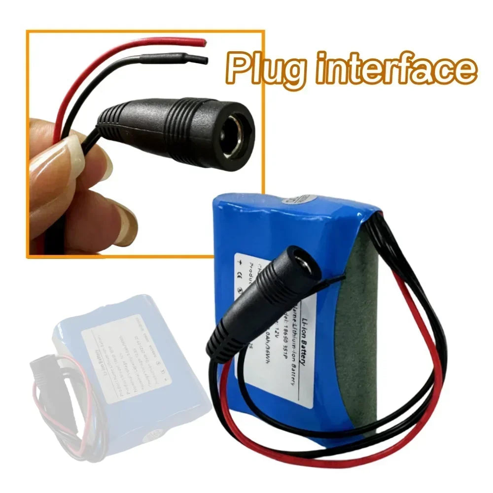 12V 3000mAh 18650 Li-Ion Battery Pack + 12.6V Charger Lithium Battery Pack HIP