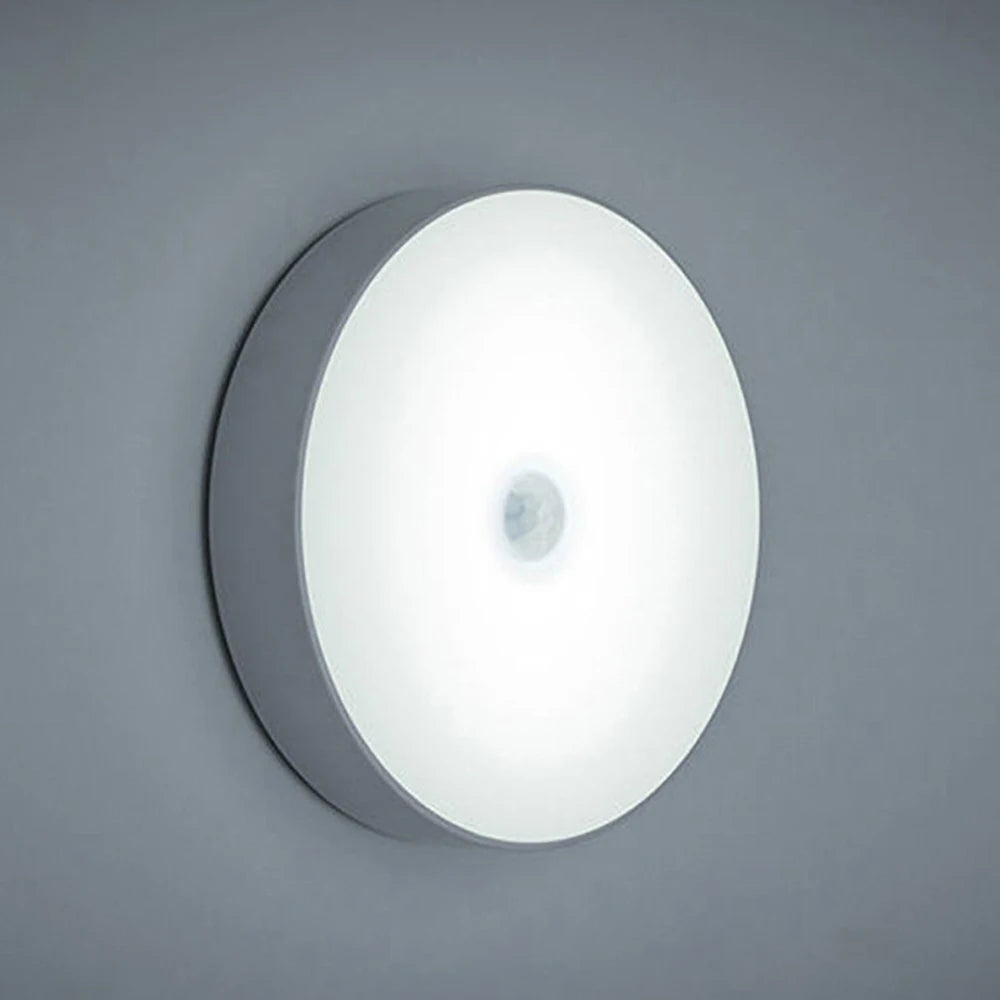 USB Rechargeable Motion Sensor LED Night Light | 8 LEDs Motion Sensor Night Light HIP NO switch-White