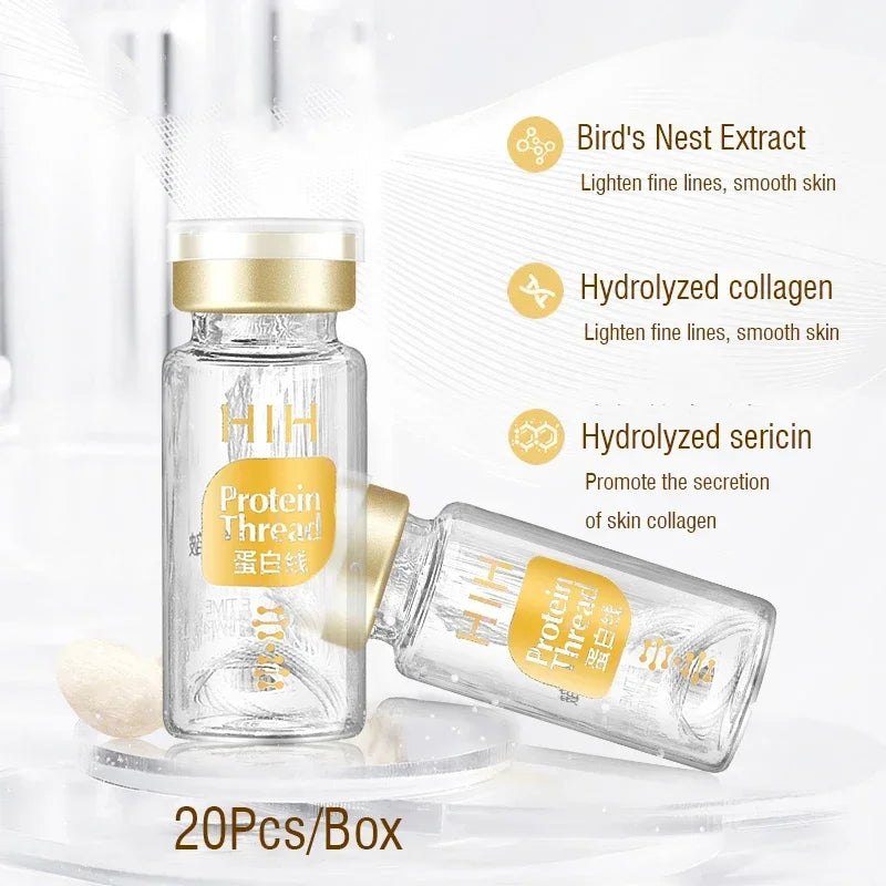 24K Gold Face Serum Active Collagen Silk Thread Facial Essence Anti-Aging Smoothing Firming Moisturizing Hyaluronic Skin Care HIP
