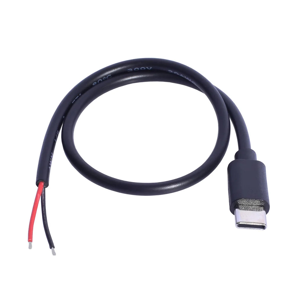 USB-C to Bare Wire Open End Cable 5V 3A 15W DIY Charging USB-C Charging Cable HIP