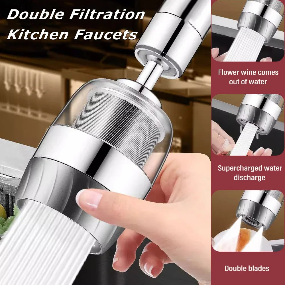 360° Rotating Kitchen Faucet Bubbler – 3-Mode Stainless Steel Faucet Bubbler Nozzle HIP