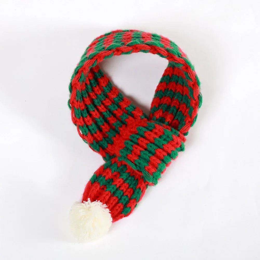 Winter Warm Knitted Pet Scarf Christmas Dog Scarf Universal Collar New Year Pet Scarf for Small Medium Dog Teddy Chihuahua HIP