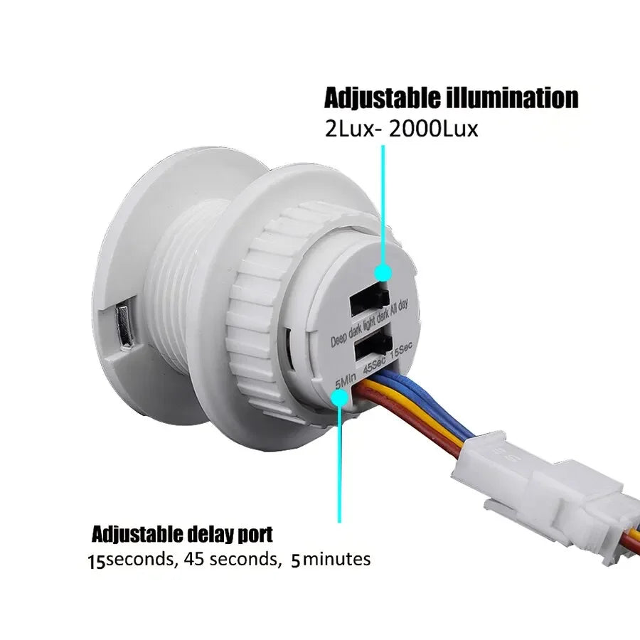 Infrared Movement Detector Adjustable Smart Time Delay PIR Motion Sensor Switch For LED Light Bulb Downlight Fan Lamp AC85-265V HIP