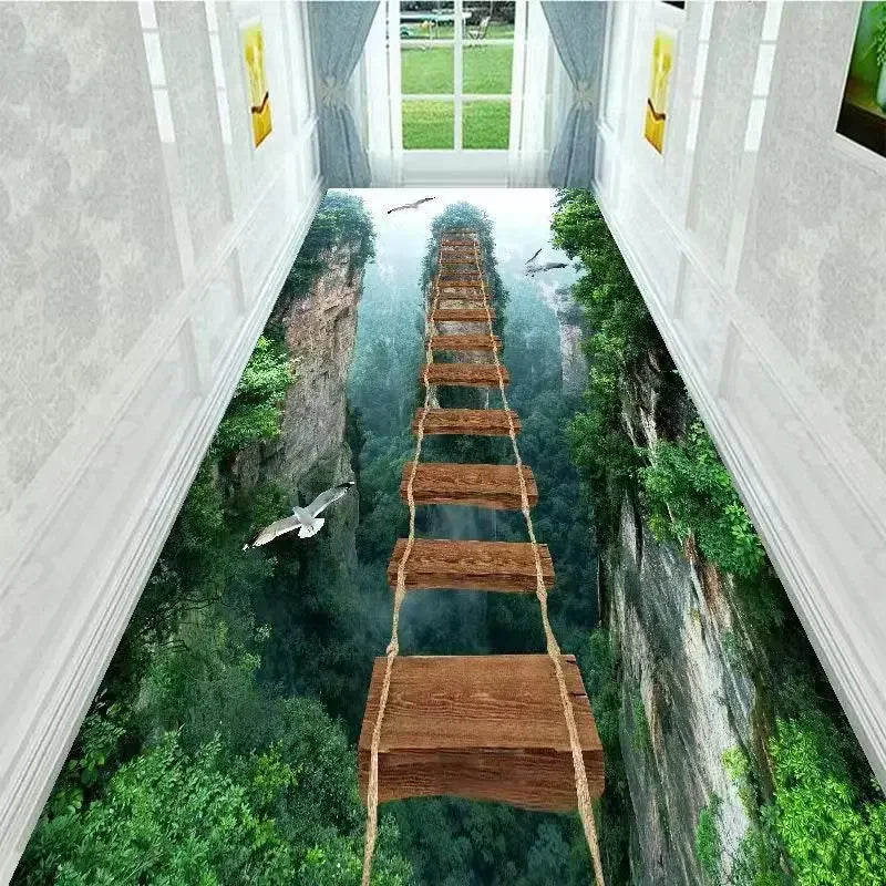 2D Visual Effect Nature Scene Non-Slip Washable Corridor Mat Decorative Floor Mat HIP 3 40x120-Felt